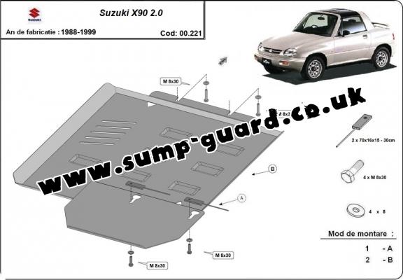 Steel gearbox guard for Suzuki X90 2.0