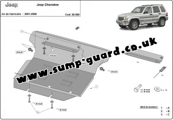 Steel sump guard for Jeep Cherokee - KJ