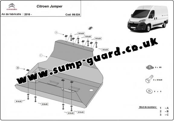 Steel fuel tank guard  for Citroen Jumper