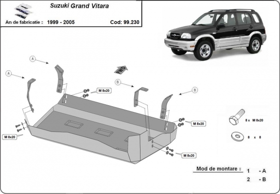 Steel fuel tank guard  for Suzuki Grand Vitara