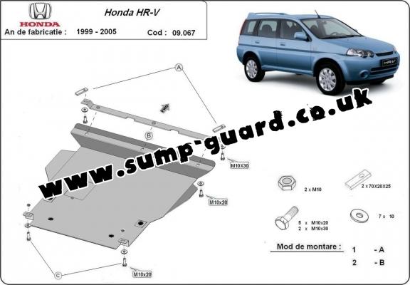 Steel sump guard for Honda HR-V