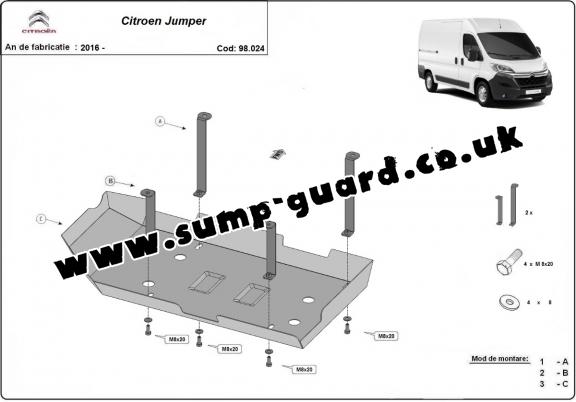 Steel AdBlue tank guard for Citroen Jumper