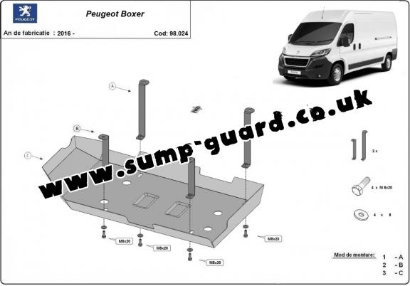 Steel AdBlue tank guard for Peugeot Boxer