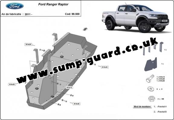 Steel fuel tank guard  for Ford Ranger Raptor 
