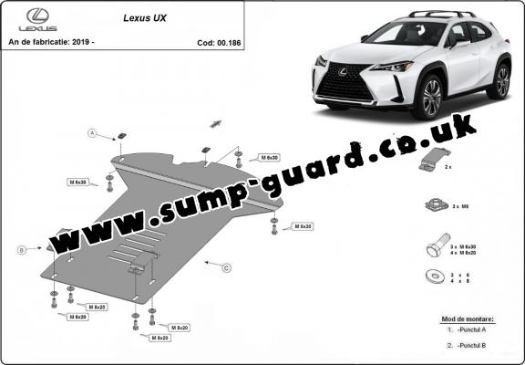 Steel catalytic converter guard/cat lock for Lexus UX