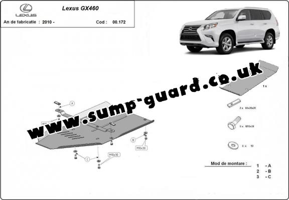 Aluminum gearbox guard for Lexus GX460