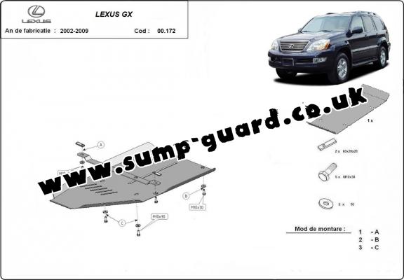 Aluminum gearbox guard for Lexus GX