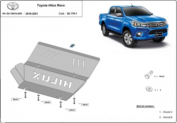 Steel radiator guard for Toyota Hilux Revo