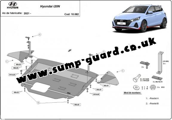 Steel sump guard for Hyundai i20