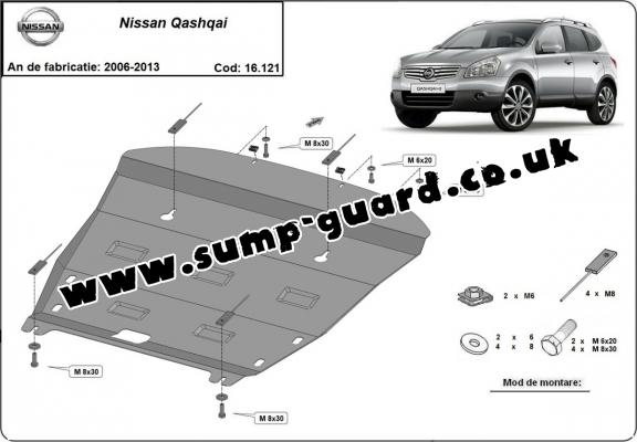 Steel sump guard for Nissan Qashqai