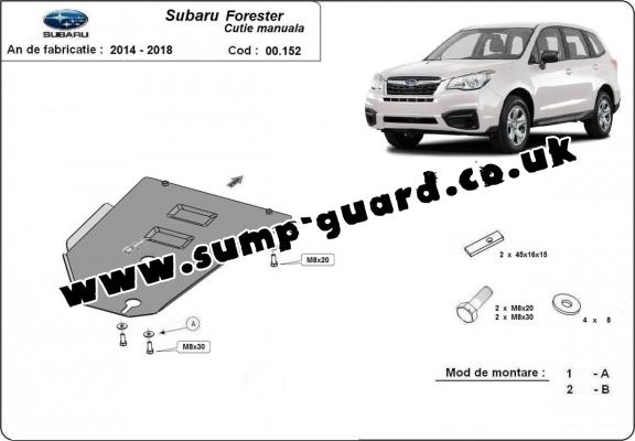 Steel manual gearbox guard for Subaru Forester 4