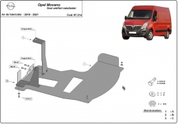 Steel catalytic converter guard/cat lock for Opel Movano