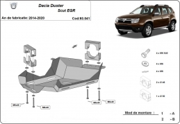Steel EGR valve guard  for Dacia Duster