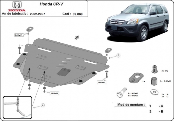 Steel sump guard for Honda CR-V Gen 2