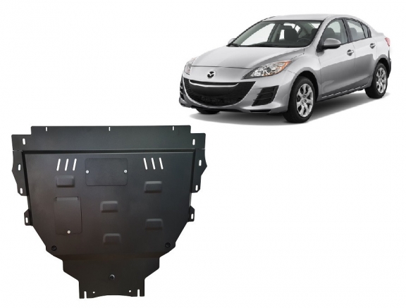 Steel sump guard for Mazda 3