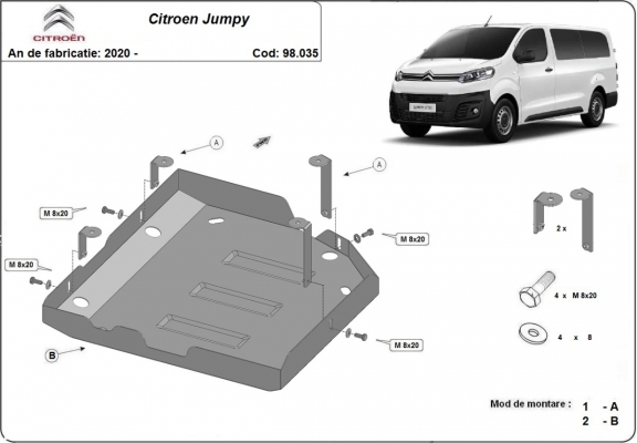 Steel AdBlue tank guard for Citroen Jumpy