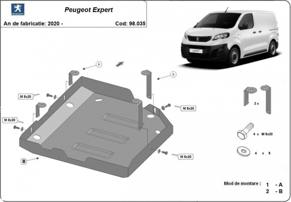 Steel AdBlue tank guard for Peugeot Expert