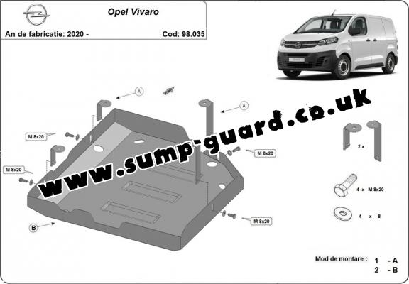 Steel AdBlue tank guard for Opel Vivaro