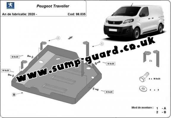 Steel AdBlue tank guard for Peugeot Traveller