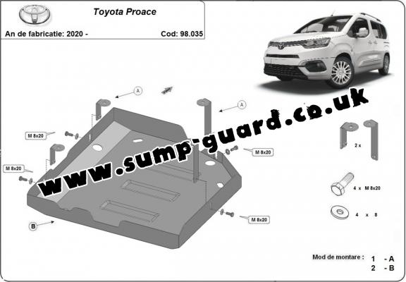 Steel AdBlue tank guard for Toyota Proace