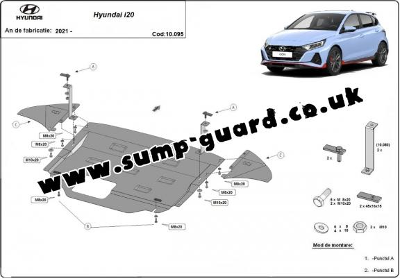 Steel sump guard for Hyundai i20