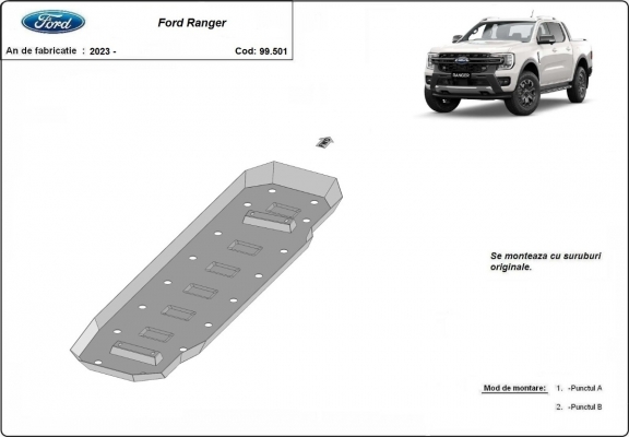Steel fuel tank guard  for Ford Ranger