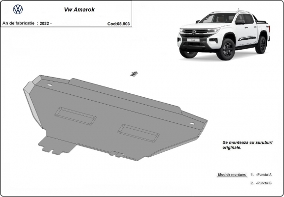 Steel radiator guard for Volkswagen Amarok 2 