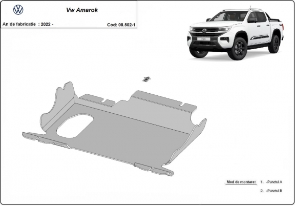 Steel sump guard for Volkswagen Amarok 2 