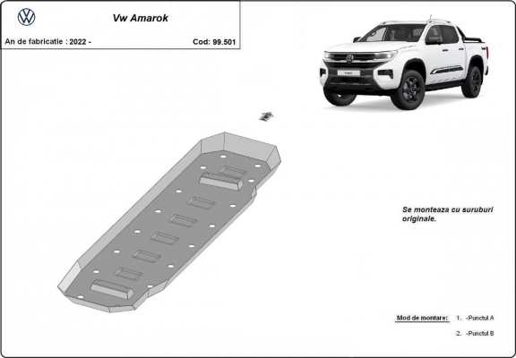 Steel fuel tank guard  for Volkswagen Amarok 2 