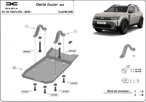 Aluminum diferential guard for Dacia Duster 4x4