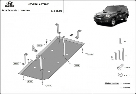 Steel fuel tank guard  for Hyundai Terracan