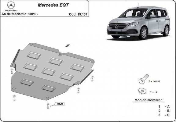 Steel sump guard for Mercedes EQT