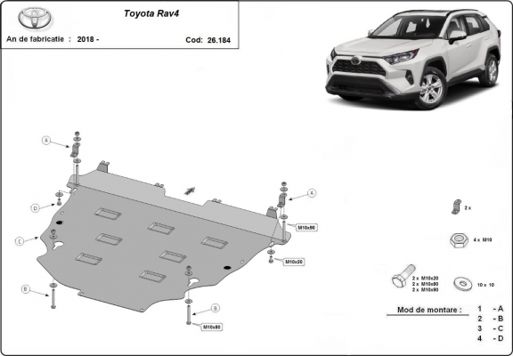 Aluminum sump guard for Toyota RAV4
