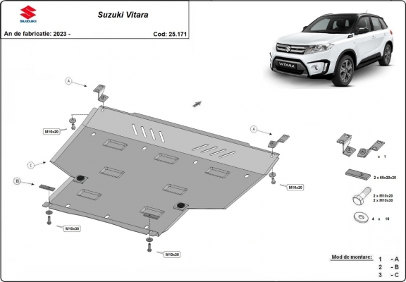 Aluminum sump guard for Suzuki Vitara