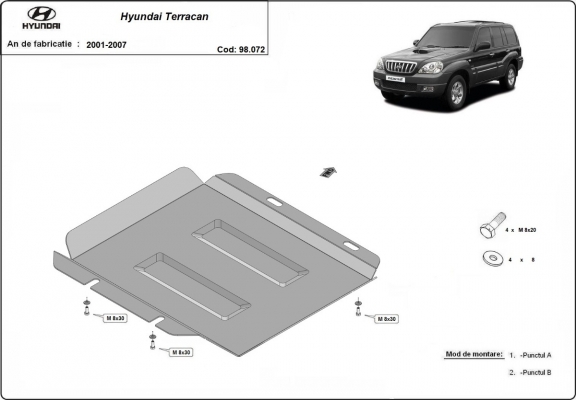 Steel  transfer case guard Hyundai Terracan