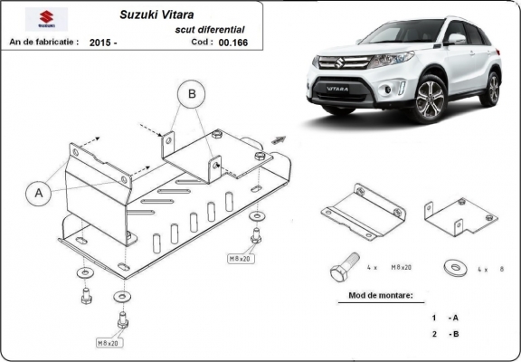 Aluminum diferential guard for Suzuki Vitara
