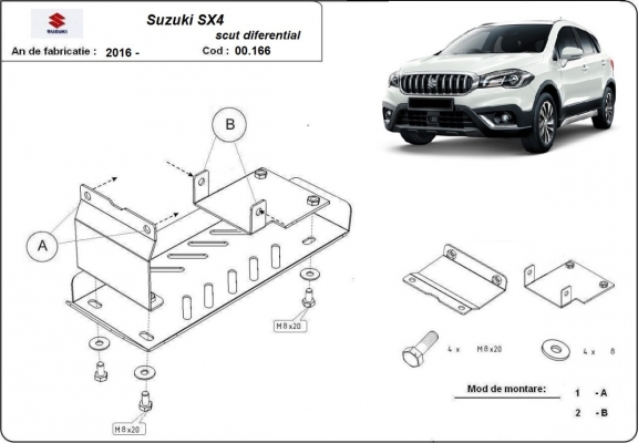 Aluminum diferential guard for Suzuki SX4