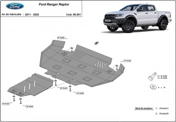 Steel sump guard for Ford Ranger Raptor