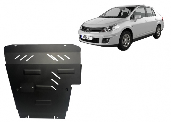 Steel sump guard for Nissan Tiida