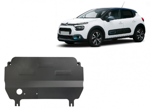 Steel sump guard for Citroen C3