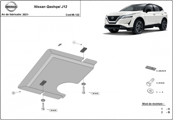 Steel diferential guard for Nissan Qashqai J12