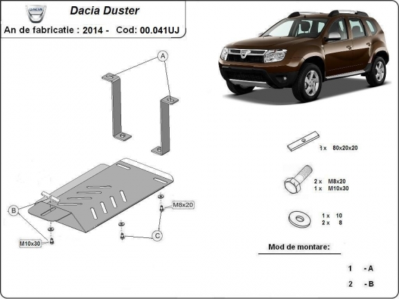 Aluminum diferential guard for Dacia Duster 4x4