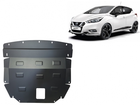 Steel sump guard for Nissan Micra