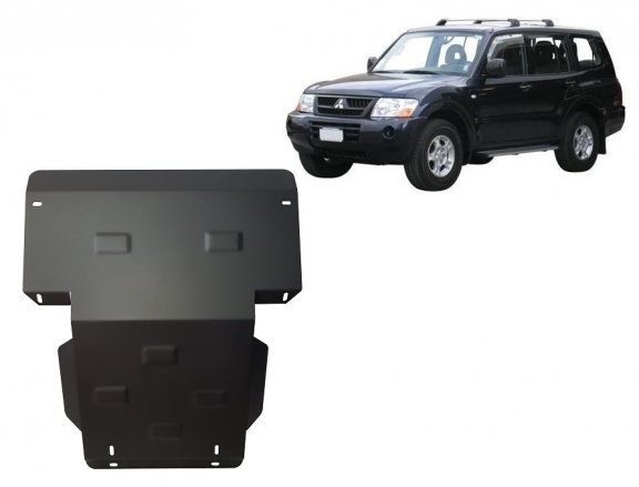 Steel sump guard for the protection of the engine and the radiator for Mitsubishi Shogun Sport 1