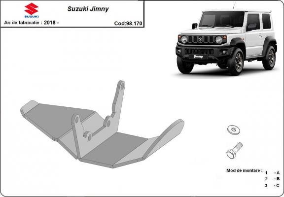 Steel differential guard for Suzuki Jimny