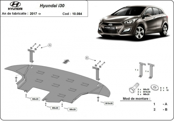 Steel sump guard for Hyundai I30