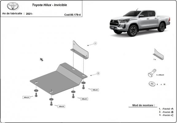 Aluminum DPF sensor guard  for Toyota Hilux