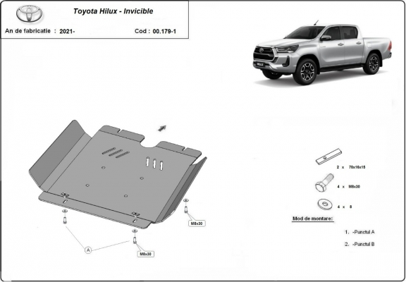 Steel gearbox guard for Toyota Hilux Invincible