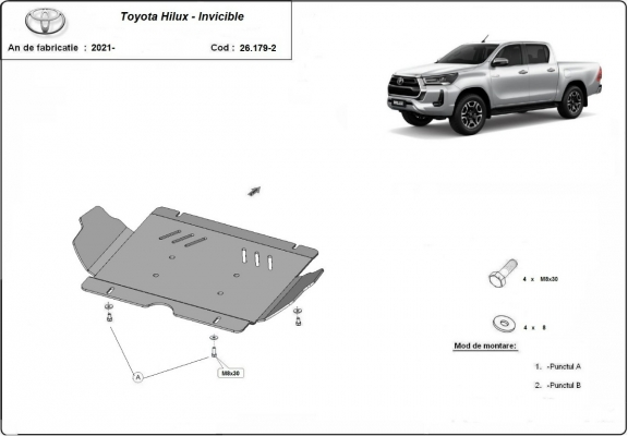 Steel sump guard for Toyota Hilux Invincible