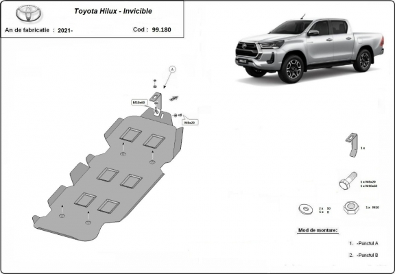 Steel fuel tank guard  for Toyota Hilux Invincible